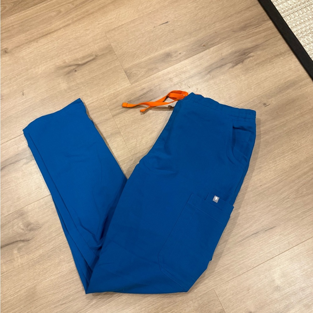 Figs Women’s Blue Straight Leg with Orange Drawstring